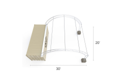 20'X20' SunPro mounted from Locker to ground