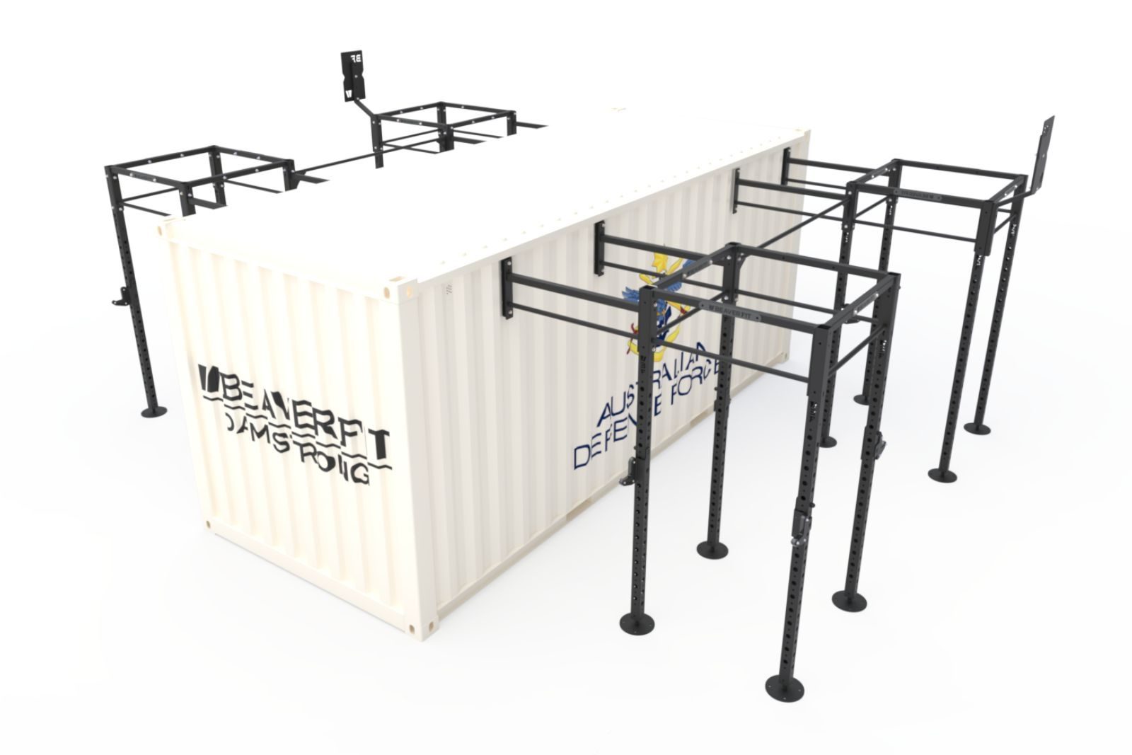 Rendering depicts the BeaverFit Mobile Training Gym for the Australian Defence Force