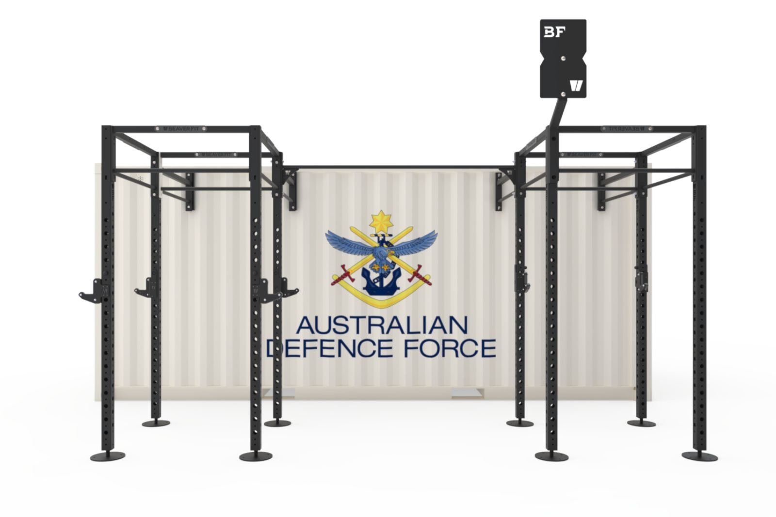 Rendering depicts the BeaverFit Mobile Training Gym for the Australian Defence Force